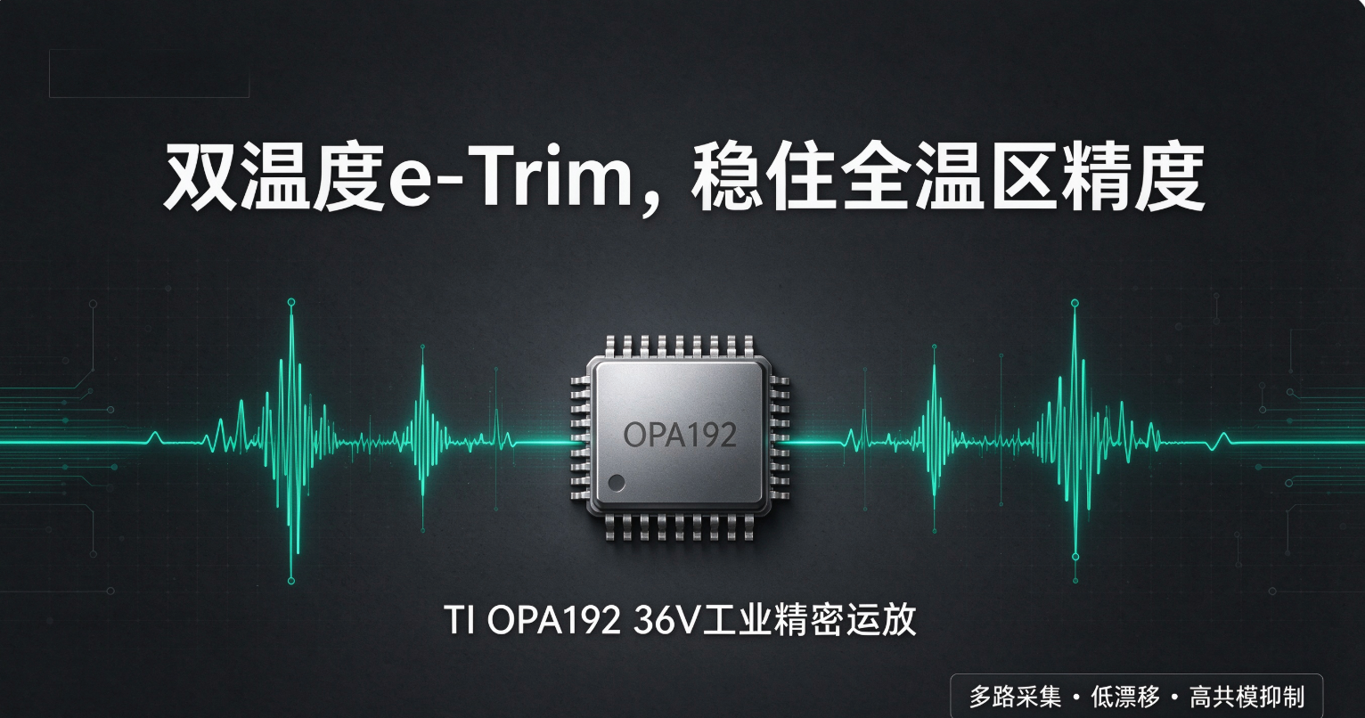 OPA192：带双温度 e‑Trim 的 36V 精密运放